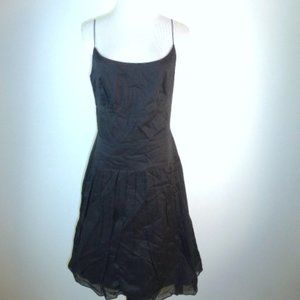 ELIE TAHARI BLACK DRESS 100% COTTON lined 10 spaghetti strap party